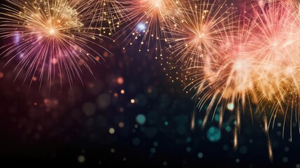 Fototapeta premium Abstract firework background with free space for text 