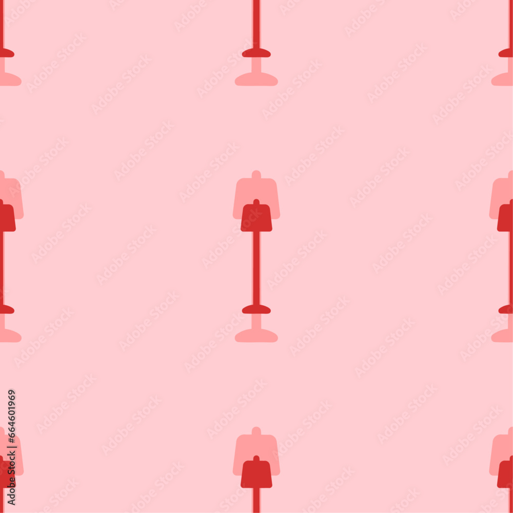 Poster seamless pattern of large isolated red floor lamp symbols. the elements are evenly spaced. vector il