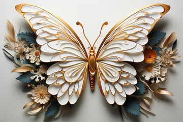 butterfly isolated on white background generative ai , generative , ai ,
