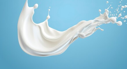 Obraz na płótnie Canvas White milk splash isolated on background, liquid or Yogurt splash, 3d illustration.