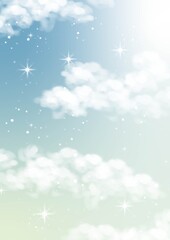 Pastel sky and stars fantasy background.	