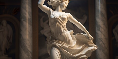 Marble statue of a ballerina. - obrazy, fototapety, plakaty