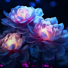 Light purple peony flower bright fantasy floral wallpaper AI Generated art