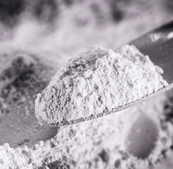 Hydroxide, magnesium, powder, compound, white solid, known as milk of magnesia for its dairy...