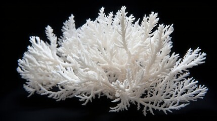 white corals on a black background.