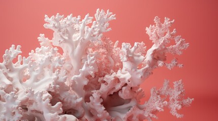 white corals on a pink background.