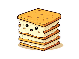 Doodle Matzah stack, cartoon sticker, sketch, vector, Illustration, minimalistic