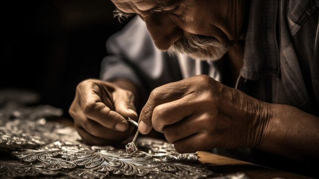 Mexican Silver Filigree Artist Crafting Intricate Jewelry