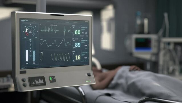 Examining the patient with artificial ventilation. Identifying the failure of the artificial ventilation system of a patient. Detecting the death of emergency patient. Artificial ventilation monitor.