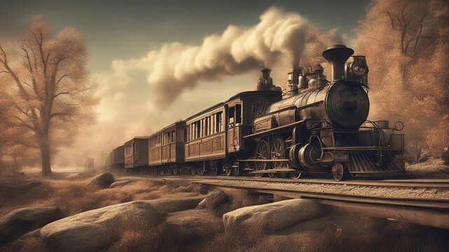 old locomotive, old western train