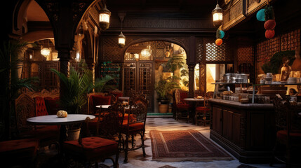 Fototapeta na wymiar Moroccan Tea House: A Feast for Tea Lovers