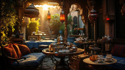 Sunset at Moroccan Tea House: Mint Tea and Savory Tagines