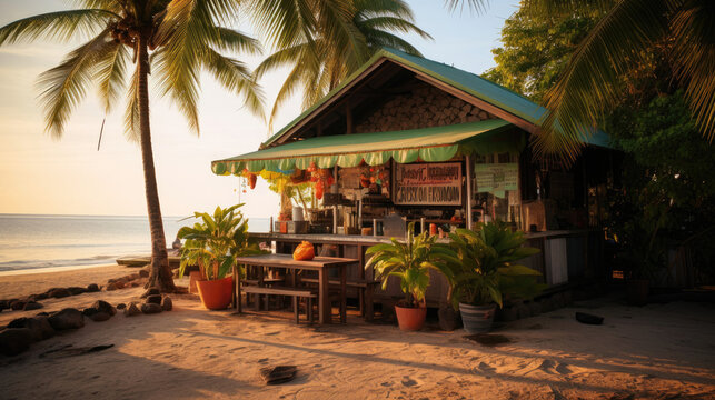 Thai Beachside Seafood Shack with Grilled Prawns and Green Curry Crab
