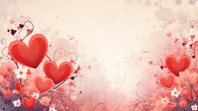 delicate background with hearts with space for text.