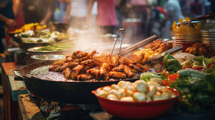 Fototapeta premium Thai Street Food Market Scene