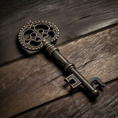 An old fashion iron key