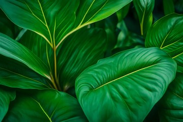Spathiphyllum cannifolium leaves, tropical leaf, natural background, and abstract green texture