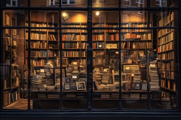 Book Store Window Display - obrazy, fototapety, plakaty
