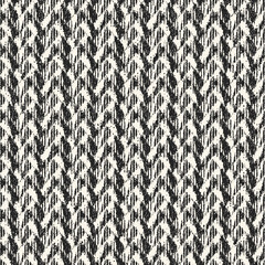 Monochrome Distressed Knit Textured Herringbone Pattern