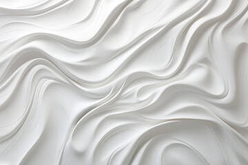 White abstract background. Pleats with smooth lines on white material.