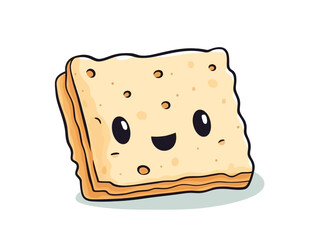 Doodle Matzah crumbs, cartoon sticker, sketch, vector, Illustration, minimalistic