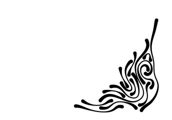 Obraz premium Corner border with separate strokes thickened at the ends. Vector illlustration.