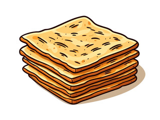 Doodle Matzah box, cartoon sticker, sketch, vector, Illustration, minimalistic