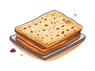 Doodle Matzah box, cartoon sticker, sketch, vector, Illustration, minimalistic