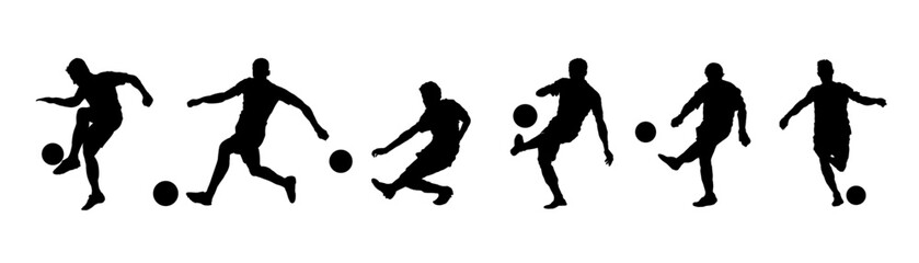 Fototapeta na wymiar Football player silhouette, soccer player - vector illustratio