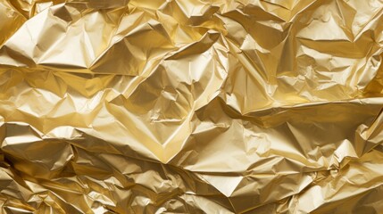 golden crumpled foil background.
