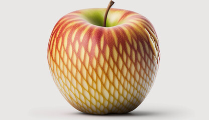 Organic honeycrisp fresh apple fruit white background AI Generated image - obrazy, fototapety, plakaty