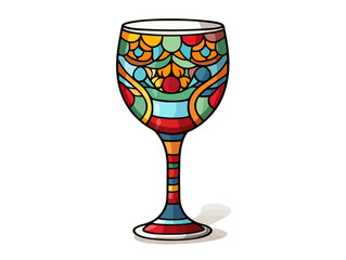 Doodle Goblet, cartoon sticker, sketch, vector, Illustration, minimalistic