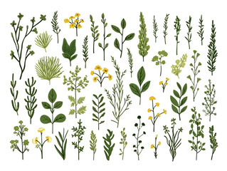 Doodle Bitter Herbs, cartoon sticker, sketch, vector, Illustration, minimalistic