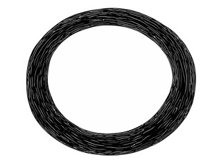 Doodle Black ring, cartoon sticker, sketch, vector, Illustration, minimalistic