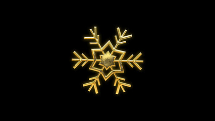 Snowflake icon cut out winter Christmas gold golden