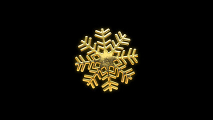 Snowflake icon cut out winter Christmas gold golden