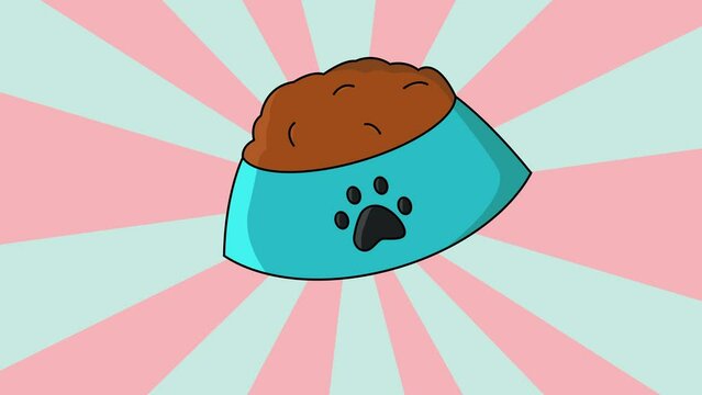 Animated cat food icon with a rotating background
