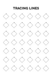 Naklejka premium Tracing lines. Worksheets for kids. Preschool education.