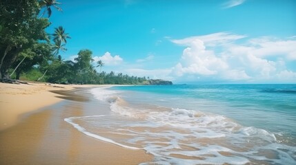 Beautiful tropical ocean coast, deserted