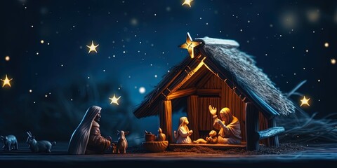 Wooden Bethlehem with Jesus