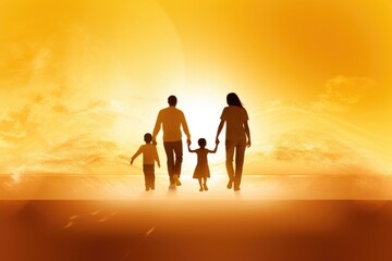 Fototapeta premium Beautiful portrait of a modern loving family with children