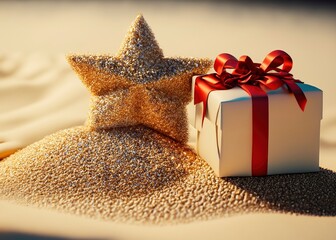 Christmas package with a star
