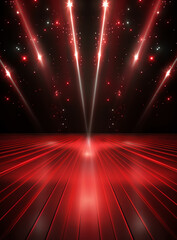 Fototapeta na wymiar Backdrop With Illumination Of Red Spotlights For Flyers realistic image ultra hd high design