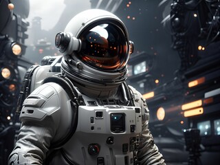 AI generated illustration of an astronaut in a spacesuit