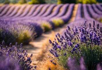 Obraz premium AI generated illustration of purple lavender fields