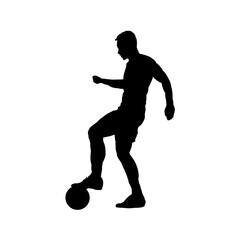 Obraz premium Football player silhouette, soccer player - vector illustratio