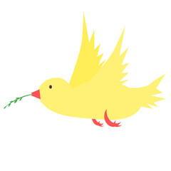 Bird with a twig in its beak