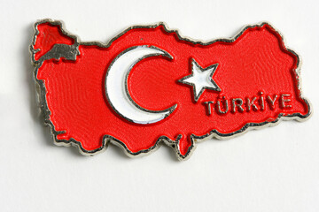 Flag Turkey in form territorial map.