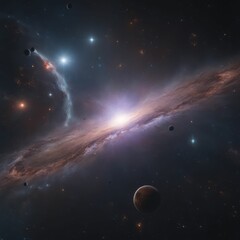 AI generated illustration of a stellar galaxy, featuring a sparkling array of stars