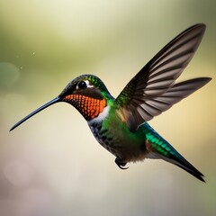 Fototapeta premium A superhero hummingbird with healing powers, spreading hope and health wherever it goes3
